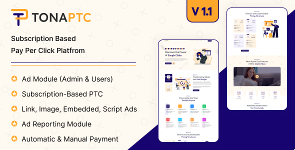 TonaPTC - Subscription Based Pay Per Click Platform - CodeCanyon Item for Sale