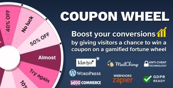 Coupon Wheel For WooCommerce and WordPress - CodeCanyon Item for Sale