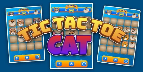 Tic Tac Toe Cat - Cross Platform Puzzle Game - CodeCanyon Item for Sale