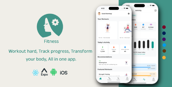 Fitness – All-in-One React Native Fitness UI Kit (Expo + CLI) - CodeCanyon Item for Sale