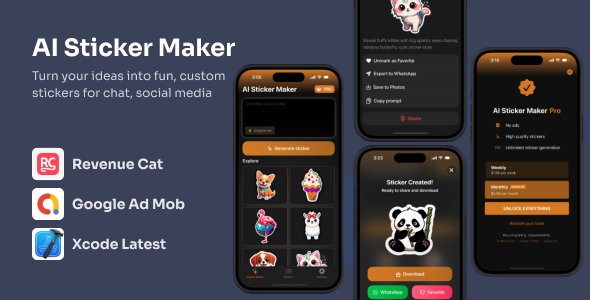 AI Sticker Maker - Complete iOS App Source Code | Swift & SwiftUI - CodeCanyon Item for Sale