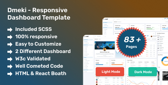 Dmeki - Responsive Admin Dashboard Template - CodeCanyon Item for Sale