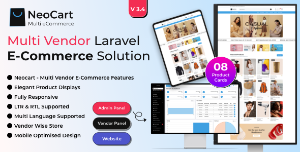 NeoCart - Multi Vendor eCommerce Laravel Website With Admin Panel - CodeCanyon Item for Sale