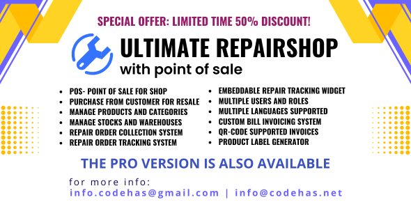 Ultimate repair shop solution with point of sale - CodeCanyon Item for Sale