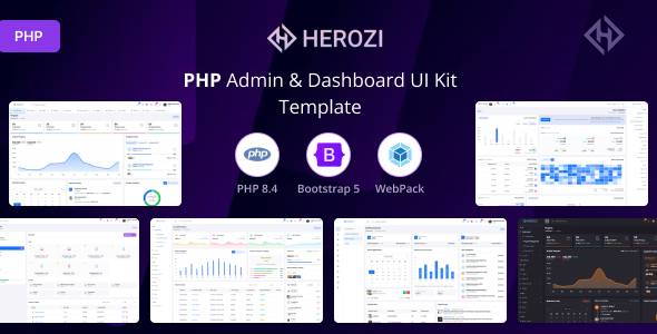 Herozi - PHP Admin & Dashboard Ui Kit Template - CodeCanyon Item for Sale