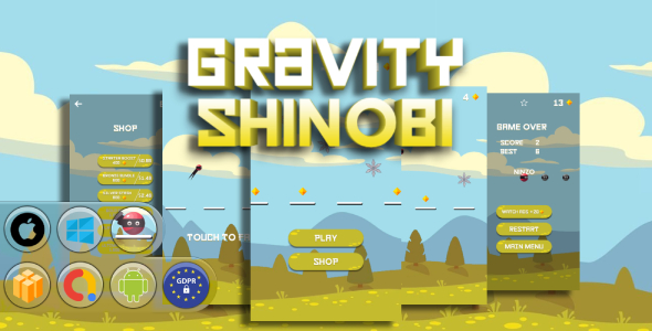 Gravity Shinobi Game Template - CodeCanyon Item for Sale