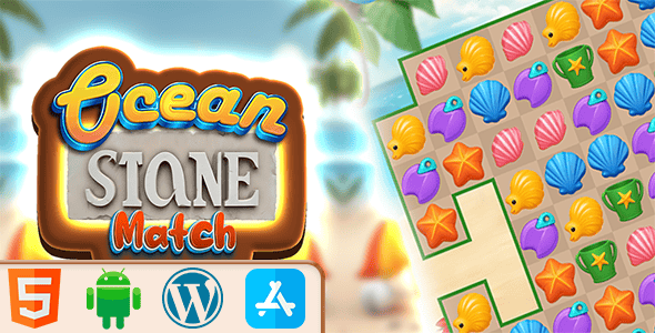Ocean Stone Match Game - HTML5 Construct3 Game - CodeCanyon Item for Sale