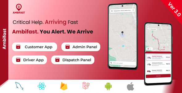 On Demand Online Ambulance/Taxi/Bike React Native Application - CodeCanyon Item for Sale