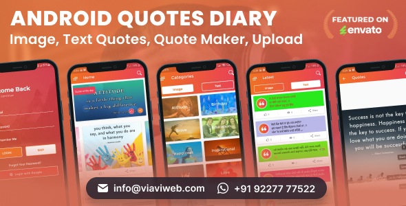 Android Quotes Diary (Image, Text Quotes, Quote Maker, Upload) - CodeCanyon Item for Sale