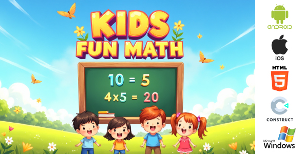 Kids Fun Math Game – Educational HTML5 Game (Construct 3) | Android, iOS & Windows Source Code - CodeCanyon Item for Sale