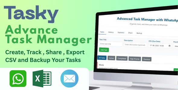 Advance Task Manager ETA , Track, Share ,Export - CodeCanyon Item for Sale