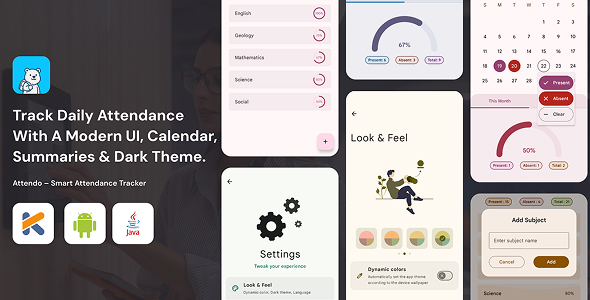 Attendo – Smart Attendance Tracker Android App - CodeCanyon Item for Sale