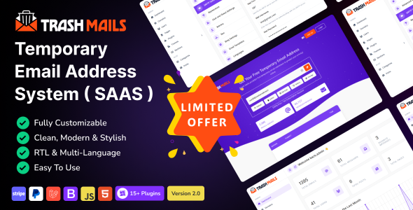 Trash Mails - Temporary Email Address System (SAAS) - CodeCanyon Item for Sale