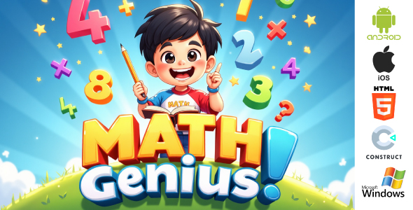 Math Genius – Educational Kids Mobile & Web Game | HTML5 + Android + iOS + Windows | Construct 3 - CodeCanyon Item for Sale