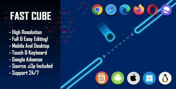 Fast Cube - HTML5 Game (Construct 3 / c3p) - CodeCanyon Item for Sale