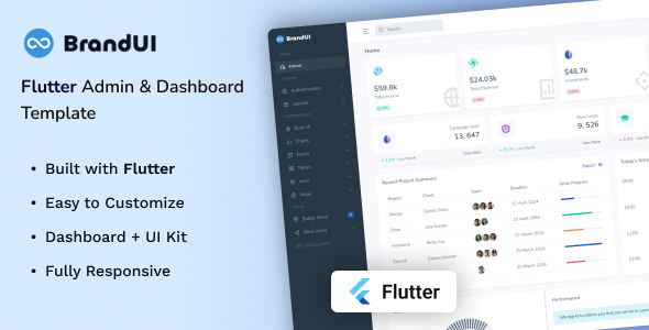 BrandUI - Flutter Admin & Dashboard Panel - CodeCanyon Item for Sale