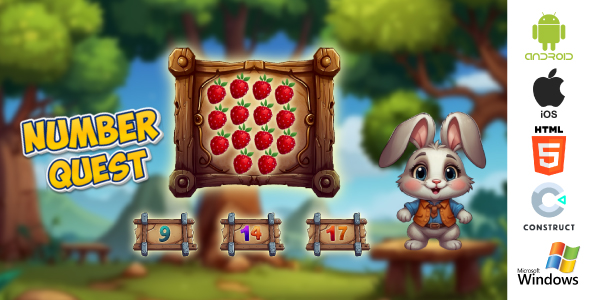 Number Quest – Educational Kids Mobile & Web Game | HTML5 + Android + iOS + Windows | Construct 3 - CodeCanyon Item for Sale