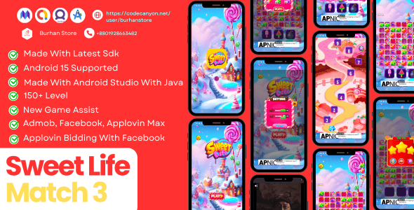 Sweet Life — Match 3 Puzzle Game (Android Studio + Java) - CodeCanyon Item for Sale