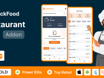 StackFood Multi Restaurant - Food Ordering Restaurant App by sixamtech