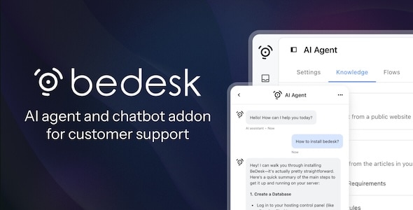 AI agent and chatbot addon for BeDesk support platform - CodeCanyon Item for Sale