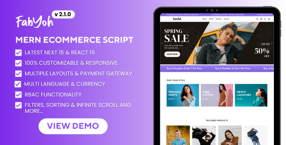 Fabyoh - MERN Stack Ecommerce Script - CodeCanyon Item for Sale