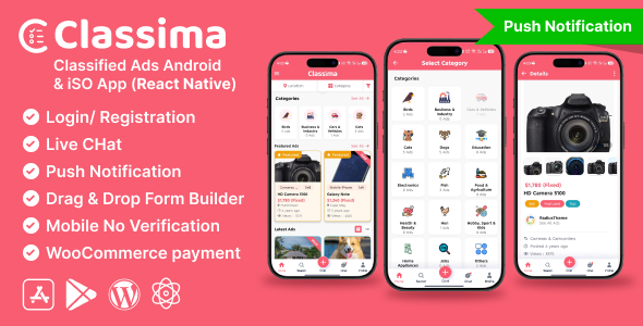 Classima - Classified ads Android & iOS App - CodeCanyon Item for Sale