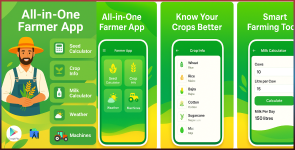 All-in-One Farmer: Seed & Milk Calculator, crop info, agro tips, land units, machine Farmer tool - CodeCanyon Item for Sale