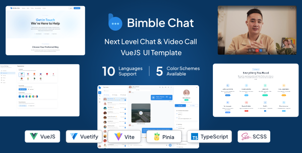 Bimble Chat – VueJS + Vuetify Chat App UI Template - CodeCanyon Item for Sale