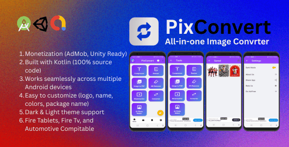 PixConvert – All-in-One Image Converter App | Android Source Code - CodeCanyon Item for Sale