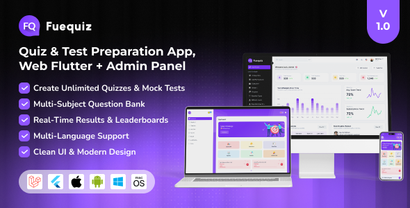 FueQuiz : Quiz | Trivia Quiz | QuestionBank | Flutter App + Web - CodeCanyon Item for Sale