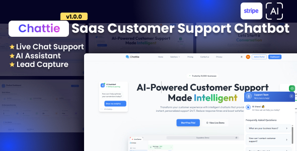 Chattie - Saas Customer Support Chatbot - CodeCanyon Item for Sale