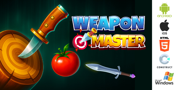 Weapon Master Game - Knife Hit Game (HTML5 & Android) | Construct 3 Game - CodeCanyon Item for Sale