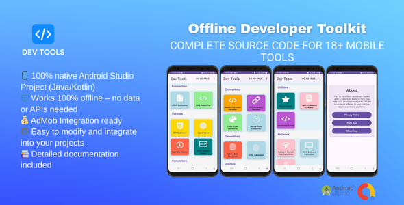 Developer Toolkit – Complete Source Code for 18+ Mobile Tools - CodeCanyon Item for Sale