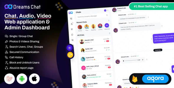 Dreams Chat - Laravel Real-Time Chat, Voice & Video App with Admin Panel - CodeCanyon Item for Sale
