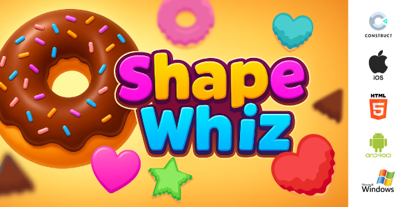 Shape Whiz – Puzzle and Brain Game Template | Construct 3 - CodeCanyon Item for Sale