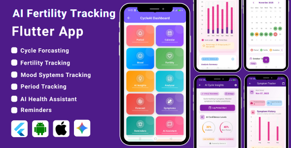AI Fertility Tracking Flutter App | Ovulation & Period Tracker | Smart Women’s Health Assistant - CodeCanyon Item for Sale