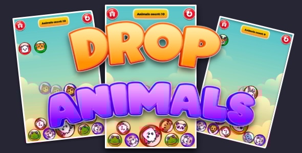 Animals Drop - Cross Platform Puzzle Game - CodeCanyon Item for Sale