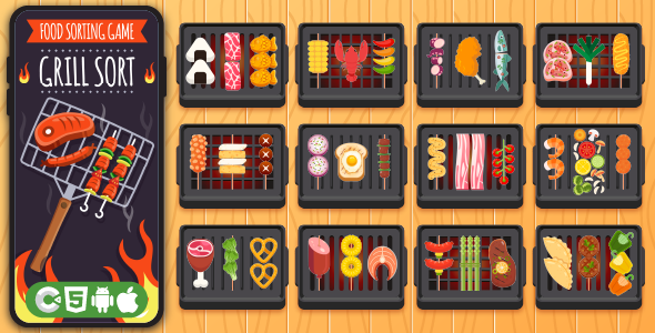 Grill Sort - HTML5 Game, Construct 3 - CodeCanyon Item for Sale