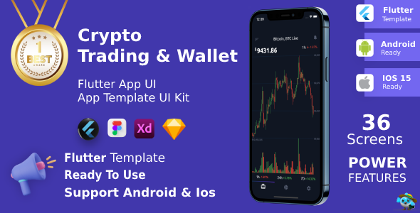 Crypto Trading Android + iOS + Figma + XD + Sketch | Flutter | Template | Wallet - CodeCanyon Item for Sale