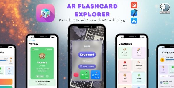 AR Flashcard Explorer: Complete iOS Educational App with AR Technology - CodeCanyon Item for Sale