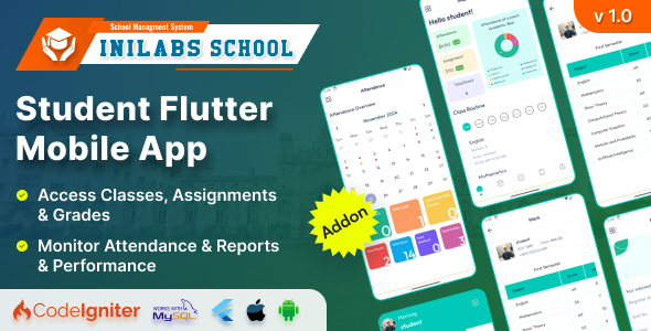 iNiLabs School Express: Student Flutter Mobile App - CodeCanyon Item for Sale
