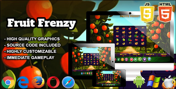 Fruit Frenzy - HTML5 Slot Machine - CodeCanyon Item for Sale