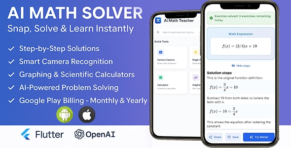 AI Math Solver – Capture & Solve Instantly - CodeCanyon Item for Sale