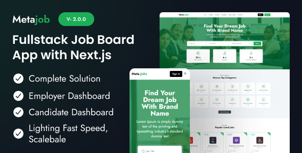Metajob- Fullstack Job Board App with Nextjs - CodeCanyon Item for Sale