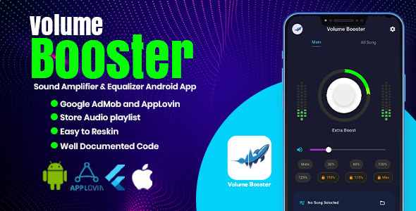 Volume Booster Flutter Application - CodeCanyon Item for Sale
