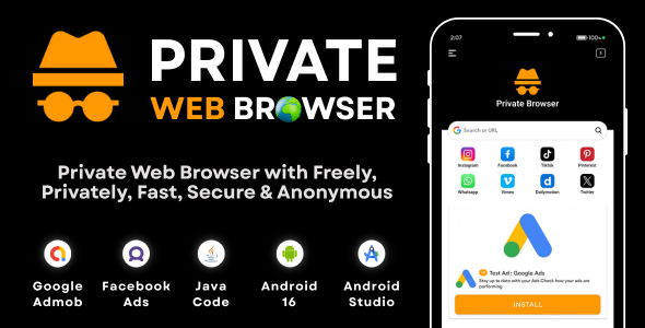 Private Web Browser with AdMob Ads Android - CodeCanyon Item for Sale