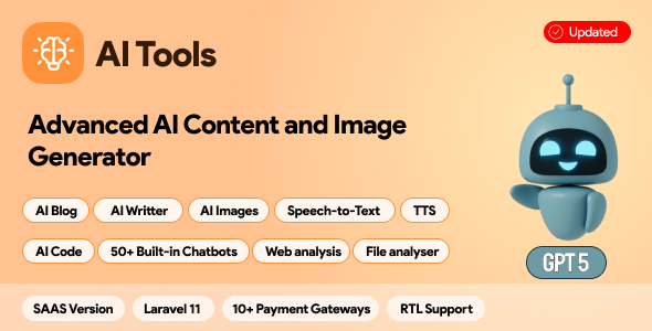 AI Tools SAAS - AI Content, Image, Chat, Voice & Code Generator - CodeCanyon Item for Sale