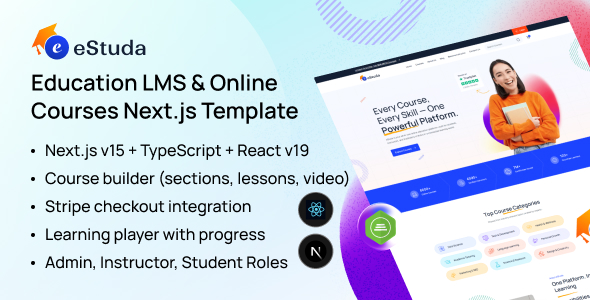 eStuda – React Next.js Learning Management System - CodeCanyon Item for Sale