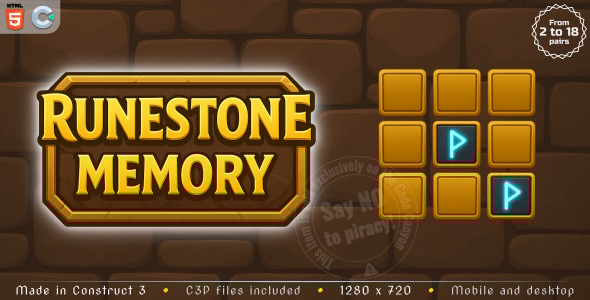 Runestone Memory - HTML5 Memory game - CodeCanyon Item for Sale