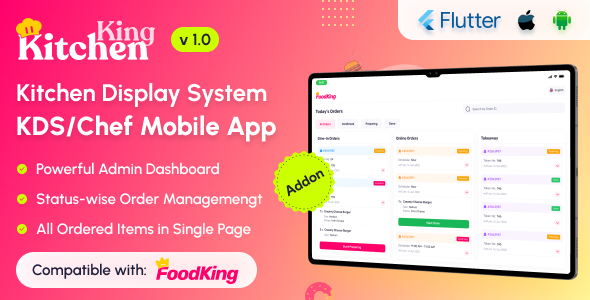 KitchenKing - Smart Restaurant Kitchen Display System (KDS) Mobile App - CodeCanyon Item for Sale